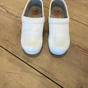 White Dankso Clogs in size 38